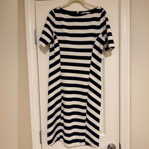 Tory Burch navy and white striped dress